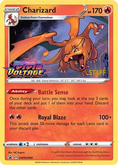 Charizard SWSH066 (Prerelease) [Staff] SWSH066- SWSH Sword & Shield Promo Cards Holofoil