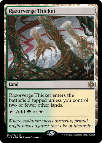 Razorverge Thicket (Promo Pack) [Phyrexia: All Will Be One Promos]