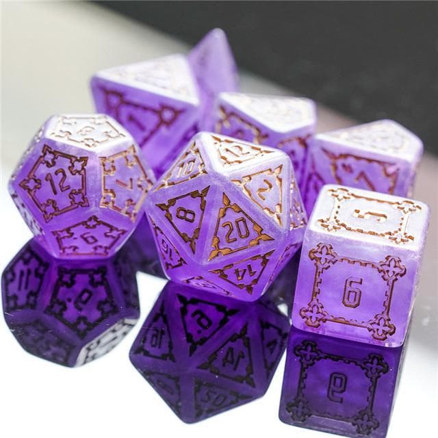 Large RPG Dice | "Chunky Castle" Purple | Set of 7