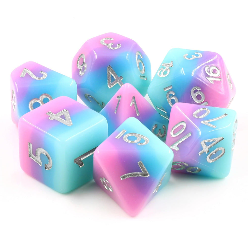 RPG Dice | Pastel Candy "Blossom Breeze" | Set of 7