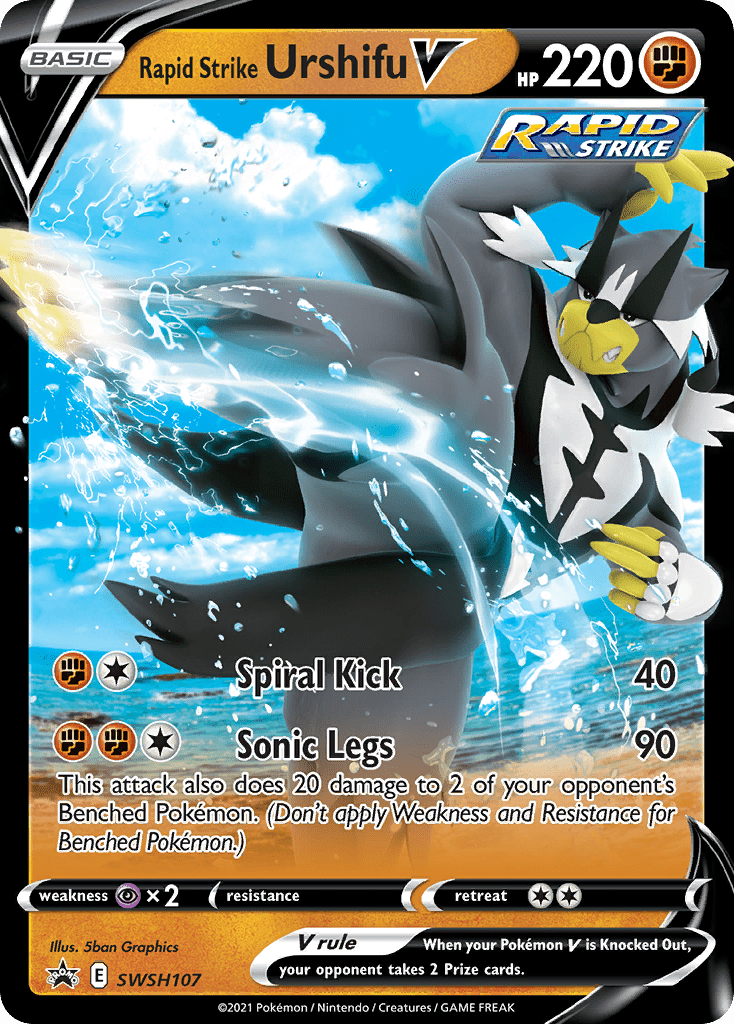 Rapid Strike Urshifu V SWSH107/307 - SWSH Sword & Shield Promo Cards Holofoil