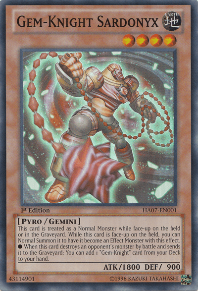 Gem-Knight Sardonyx [HA07-EN001] Super Rare