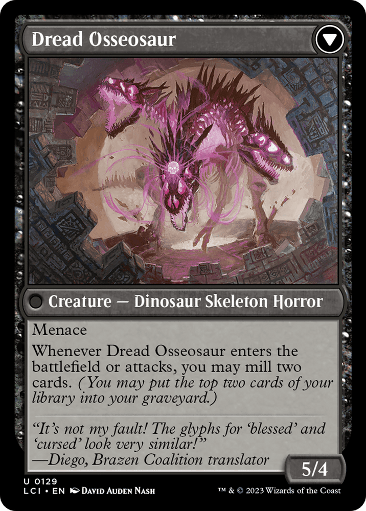 Visage of Dread // Dread Osseosaur [The Lost Caverns of Ixalan]