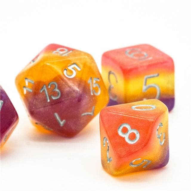RPG Dice | "Sunset Glow" | Set of 7