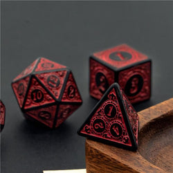 RPG Dice | "Red Alchemy" | Set of 7