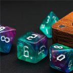RPG Dice | "Aurora Thorns" White Ink | Set of 7