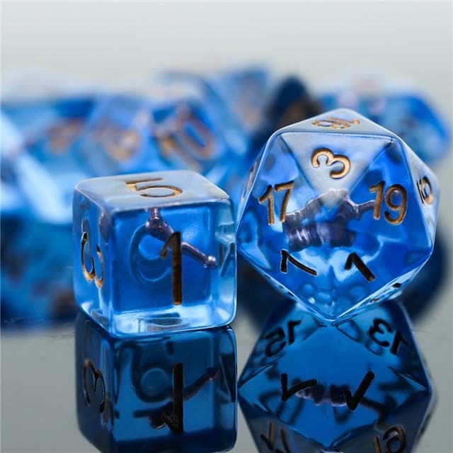 Polyhedral Dice Set | Acrylic | "Wizard's Wand" | Set of 7 (D0079)