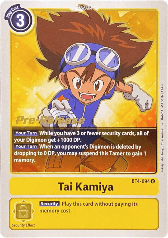 Tai Kamiya [BT4-094] [Great Legend Pre-Release Promos]