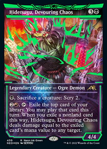 Hidetsugu, Devouring Chaos (Neon Ink Green) [Kamigawa: Neon Dynasty]