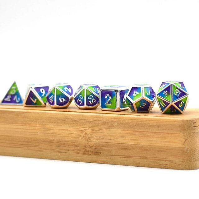 Metal Dice | "Monet" Enamel | Set of 7