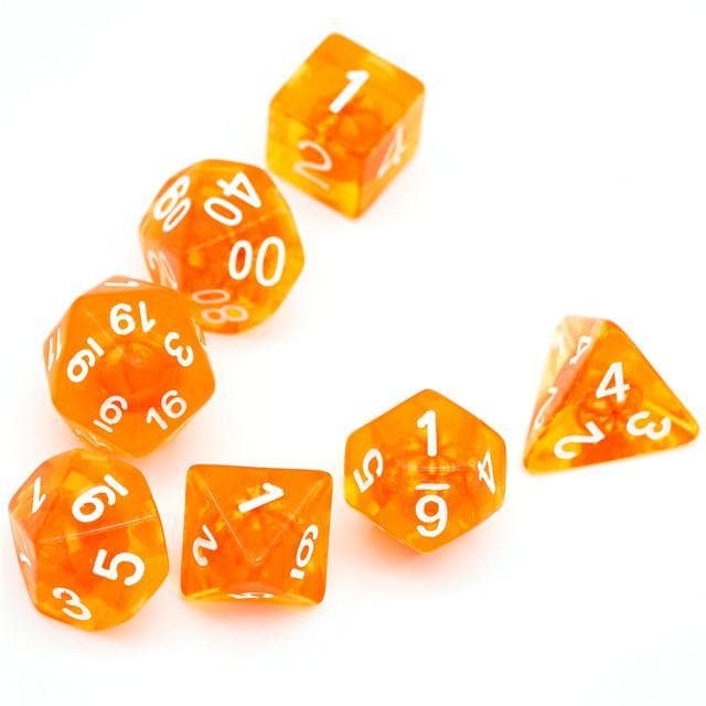 RPG Dice | "Tangerine" | Set of 7