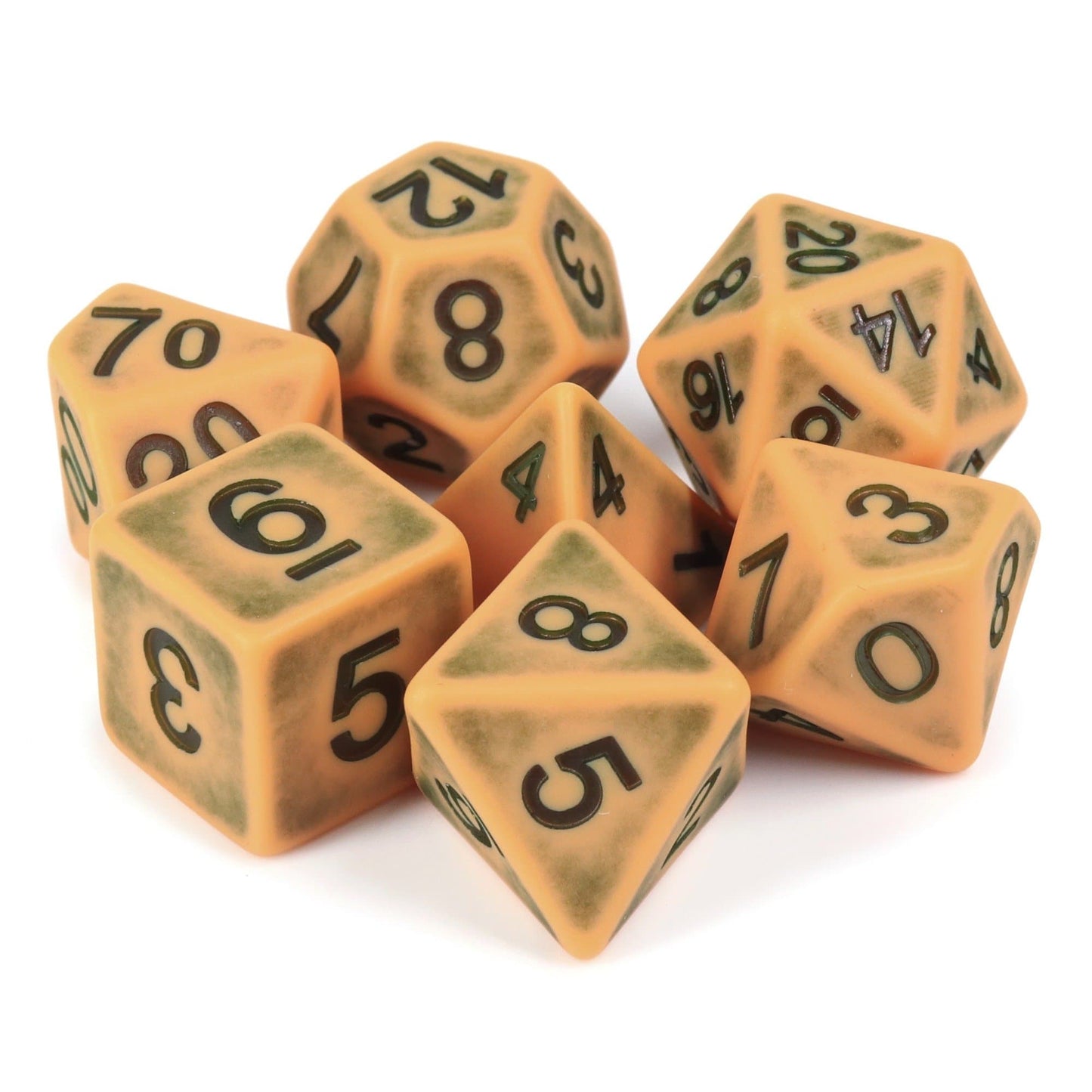 Polyhedral Dice Set | Acrylic | "Ancient Ochre" | Set of 7 (D0141)