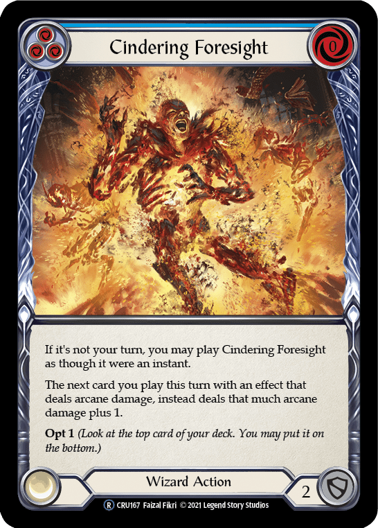 Cindering Foresight (Blue) [U-CRU167] (Crucible of War Unlimited)  Unlimited Rainbow Foil