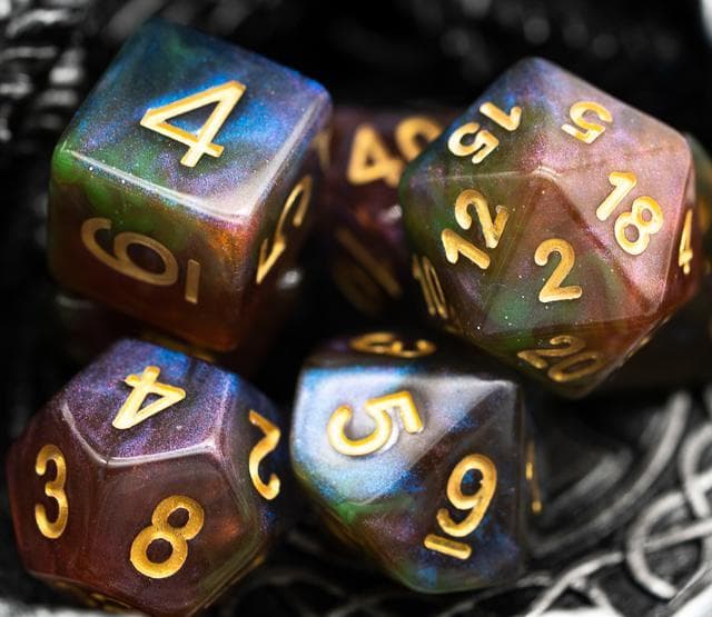 Polyhedral Dice Set | Acrylic | "Galaxy Guardians" | Set of 7 (D0076)