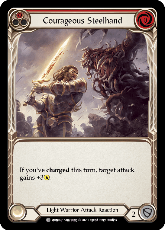Courageous Steelhand (Red) (Rainbow Foil) [MON057-RF]1st Edition Rainbow Foil