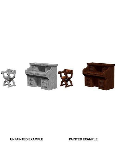 WizKids Deep Cuts Unpainted Miniatures Desk & Chair