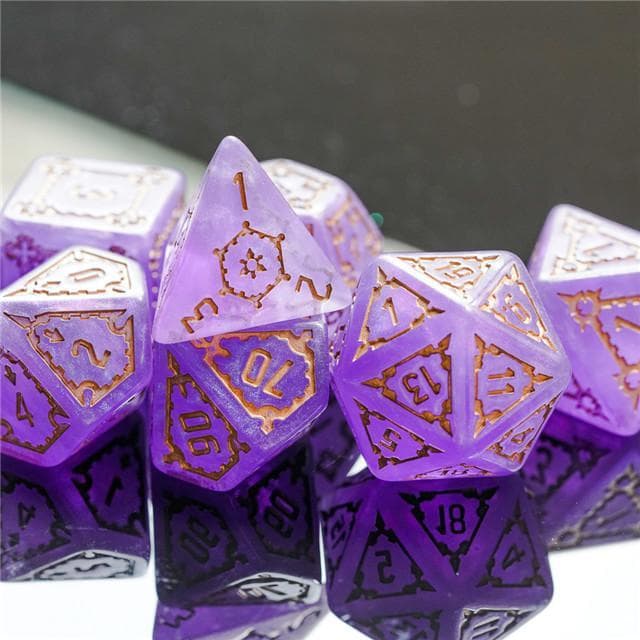 Large RPG Dice | "Chunky Castle" Purple | Set of 7