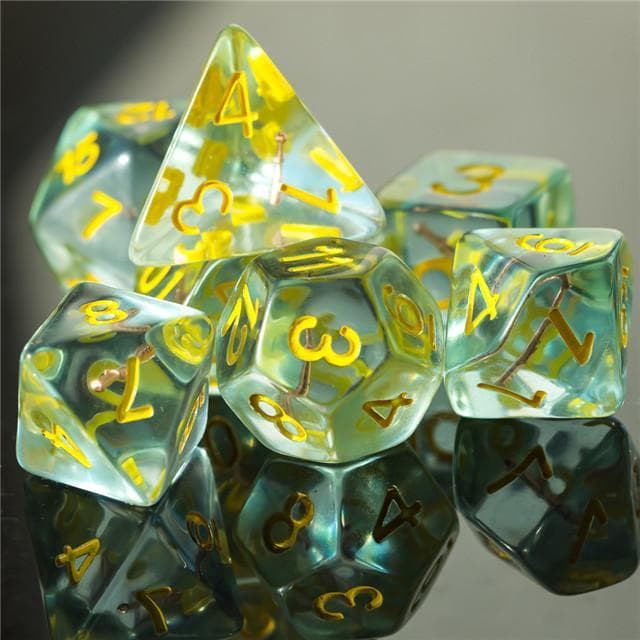 Polyhedral Dice Set | Acrylic | "Cleric's Mace" | Set of 7 (D0067)