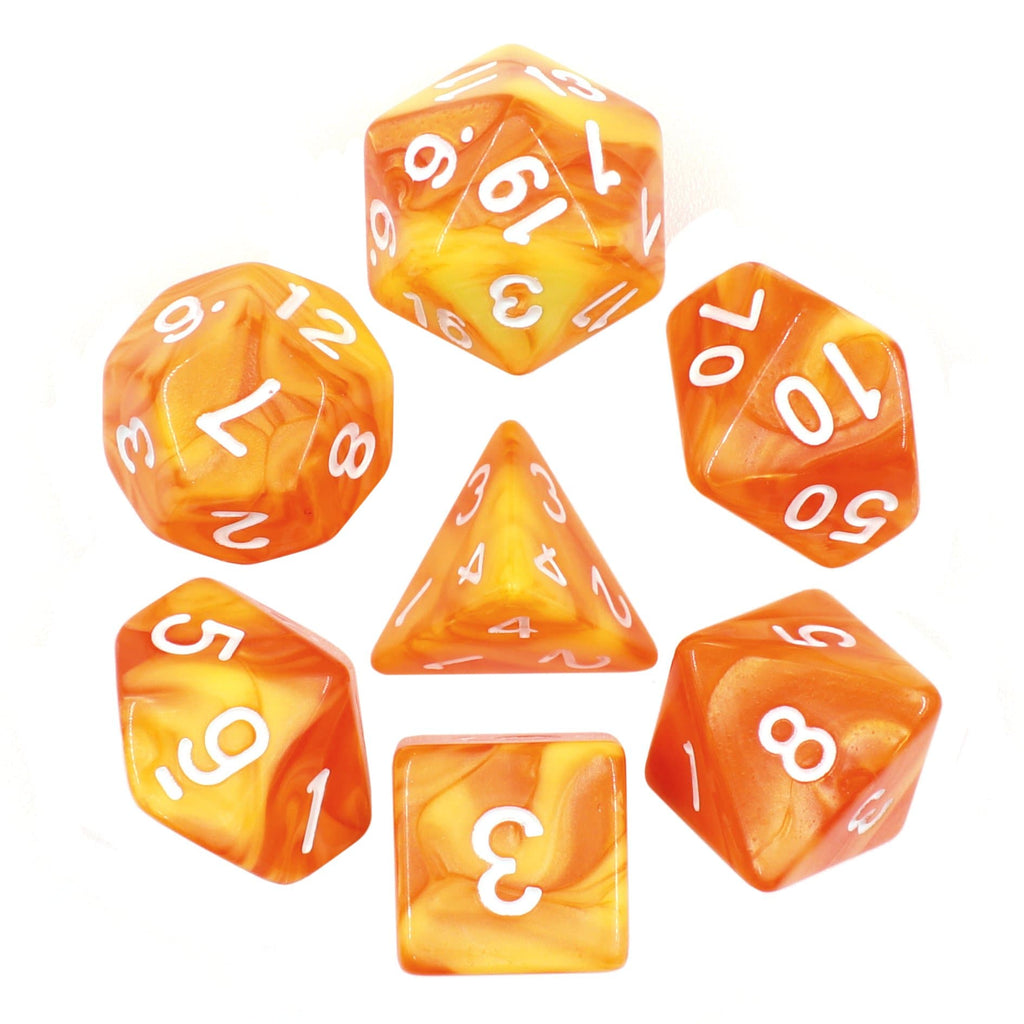 RPG Dice | "Citrus Sorbet" | Set of 7