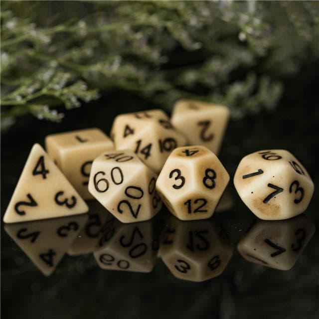 Polyhedral Dice Set | Resin | "Hefty Stone" (Double-Weight) | Set of 7 (D0055)