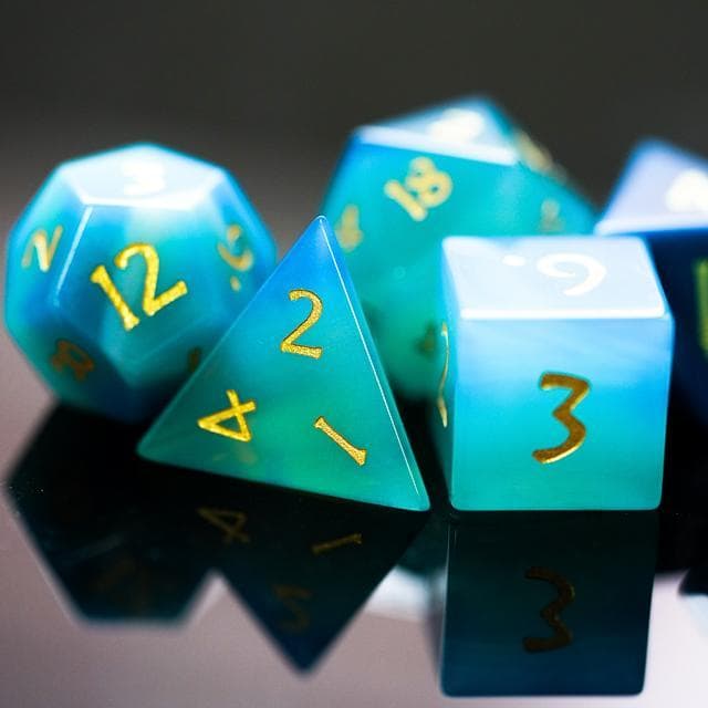 Gemstone Dice | Blue Agate | Set of 7