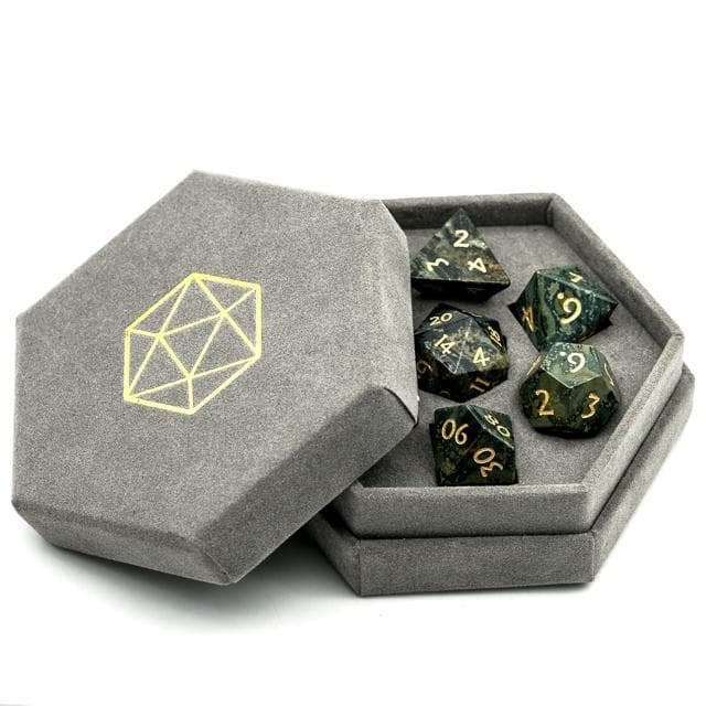 Gemstone Dice | Natural Kambaba Jasper | Set of 7