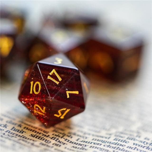 Glass Dice | "Blonde" | Set of 7