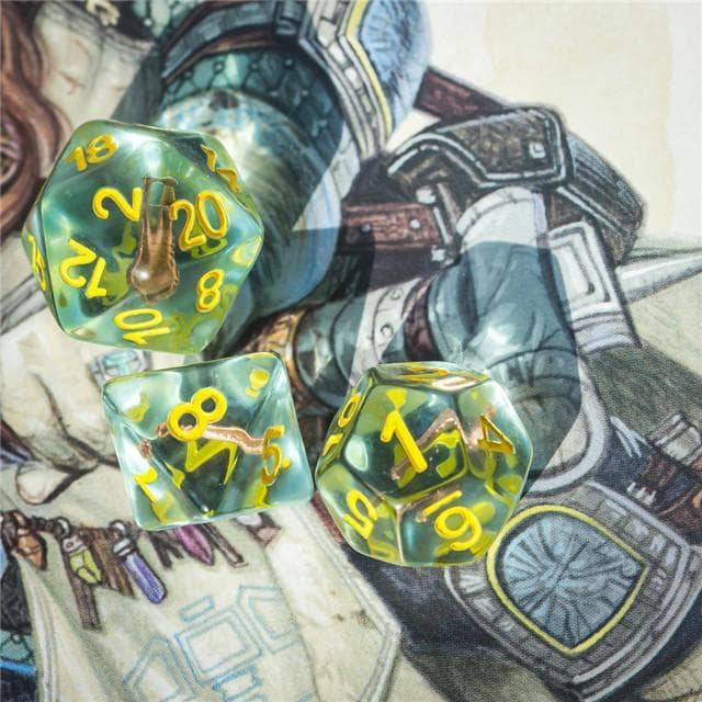 Polyhedral Dice Set | Acrylic | "Cleric's Mace" | Set of 7 (D0067)