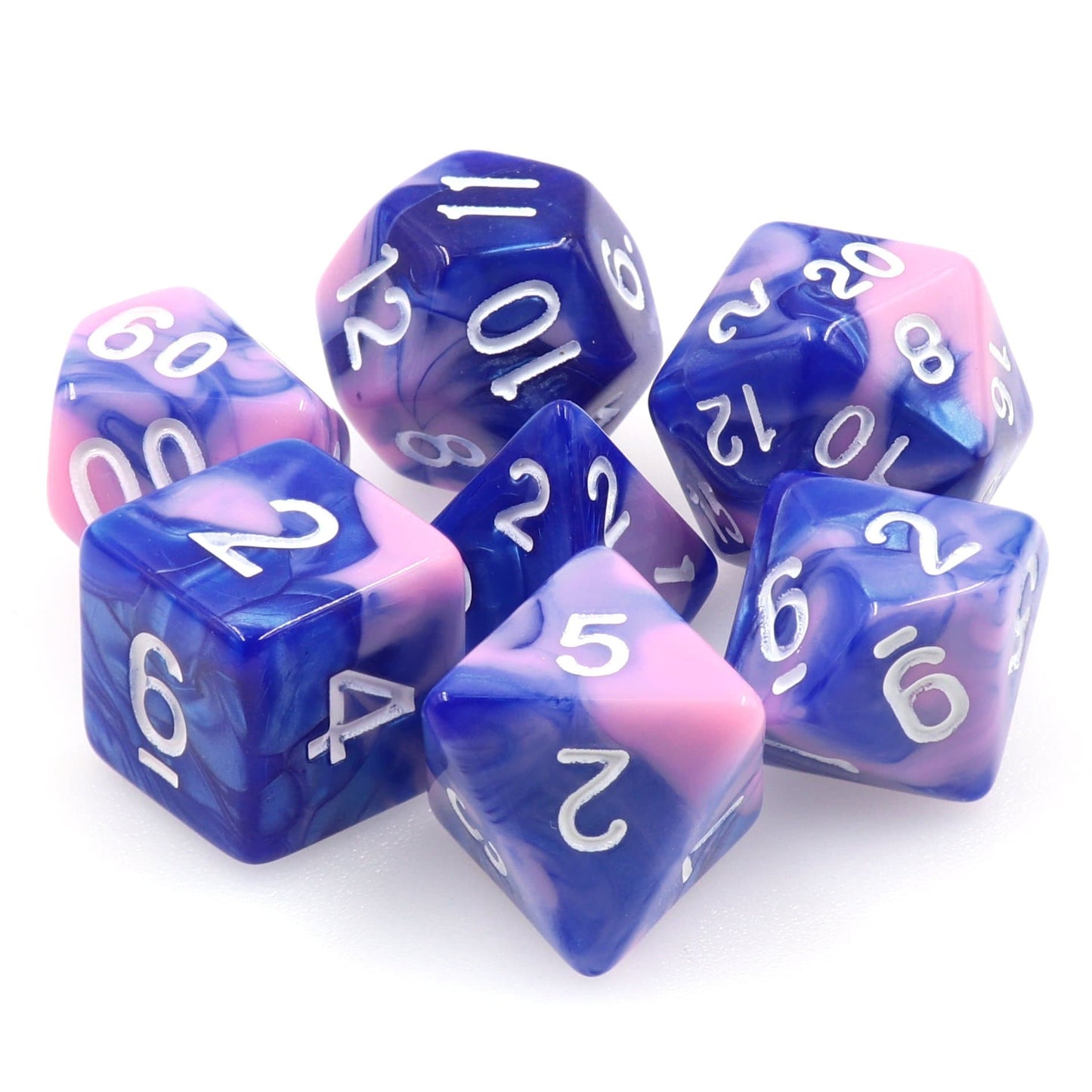 Polyhedral Dice Set | Acrylic | "Berry Whip" | Set of 7 (D0020)