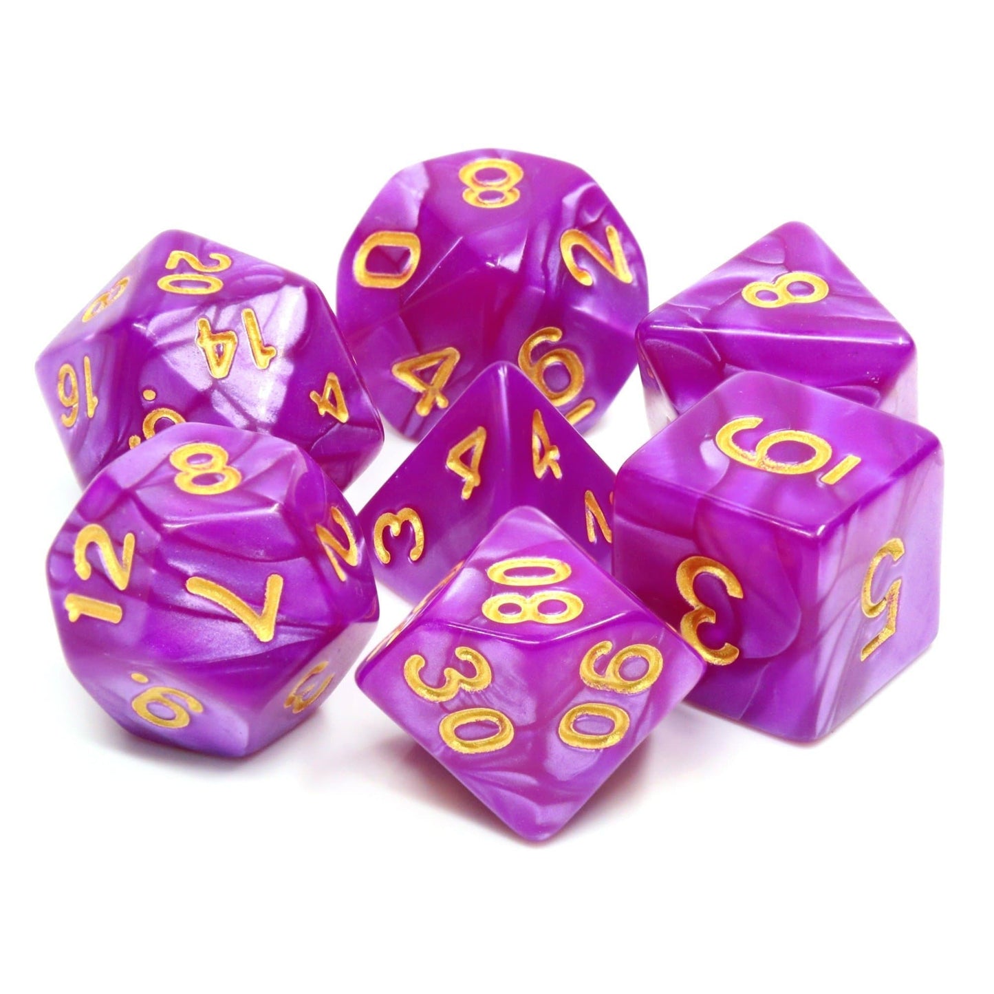 Polyhedral Dice Set | Acrylic | "Crime and Plumishment" | Set of 7 (D0129)
