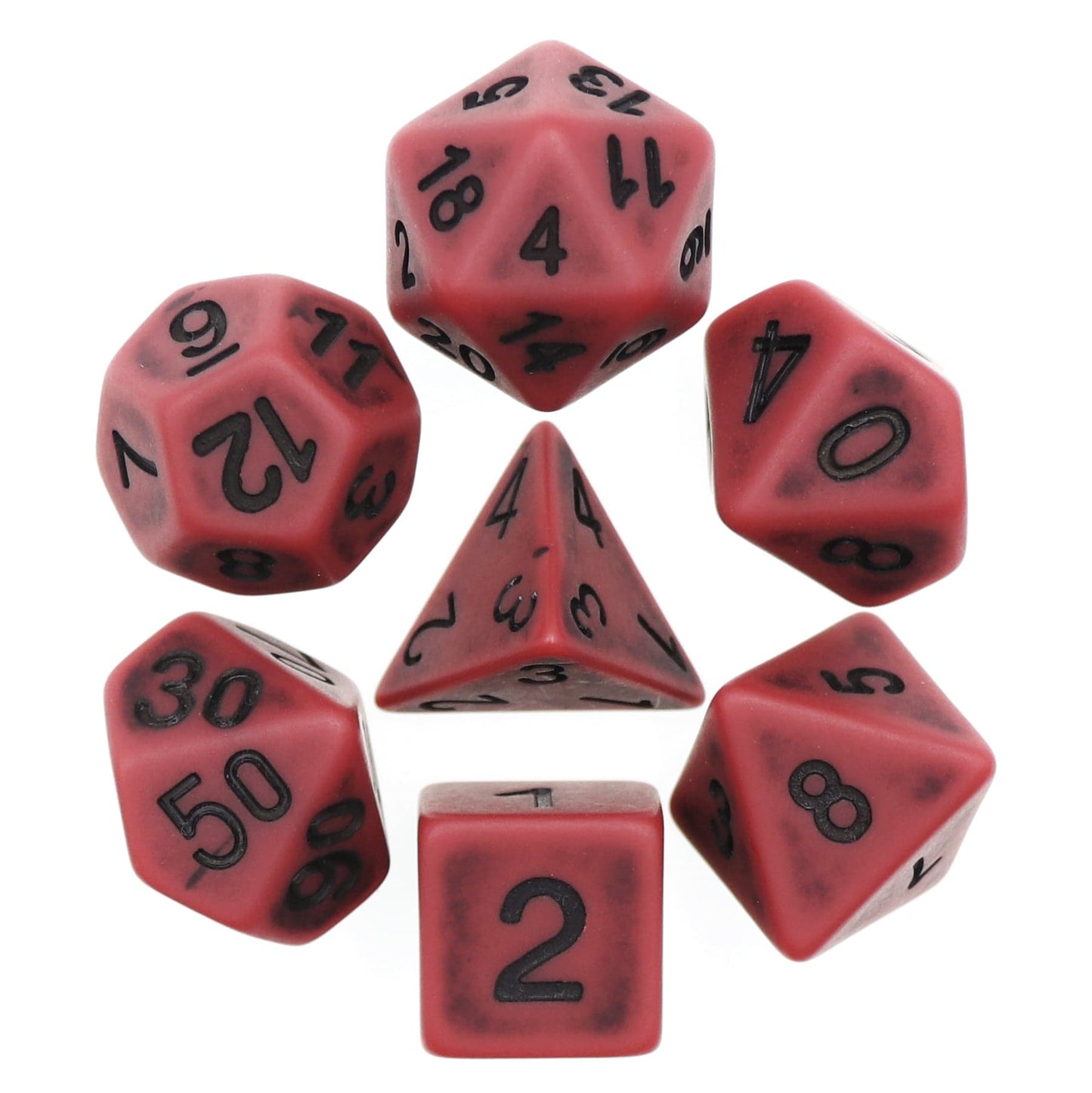 RPG Dice | "Ancient Red" | Set of 7