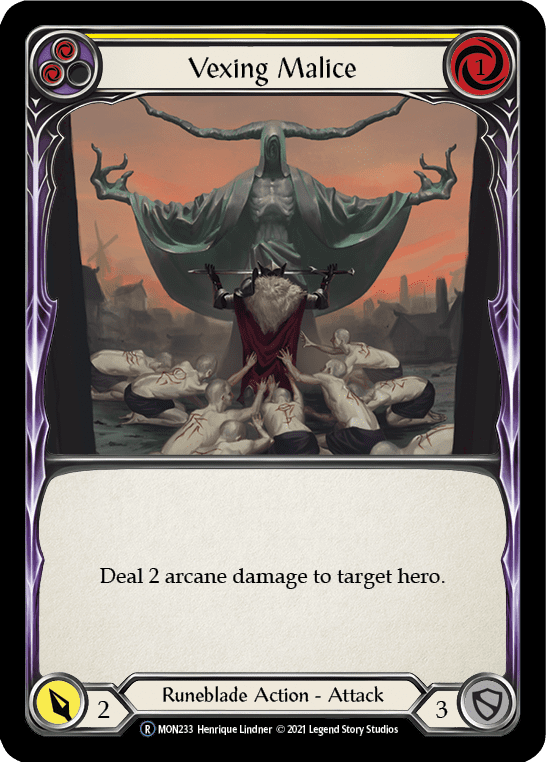 Vexing Malice (Yellow) [U-MON233-RF] (Monarch Unlimited)  Unlimited Rainbow Foil