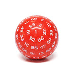 RPG Dice | d100 | Solid Red | White Ink