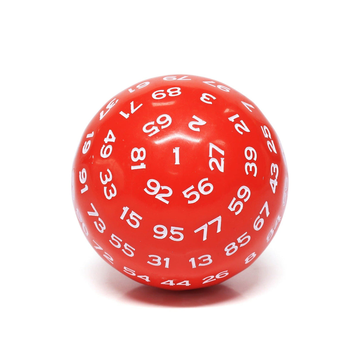 RPG Dice | d100 | Solid Red | White Ink
