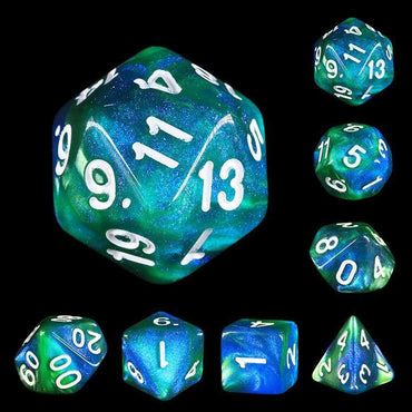 RPG Dice | "Firefly Forest" | Set of 7