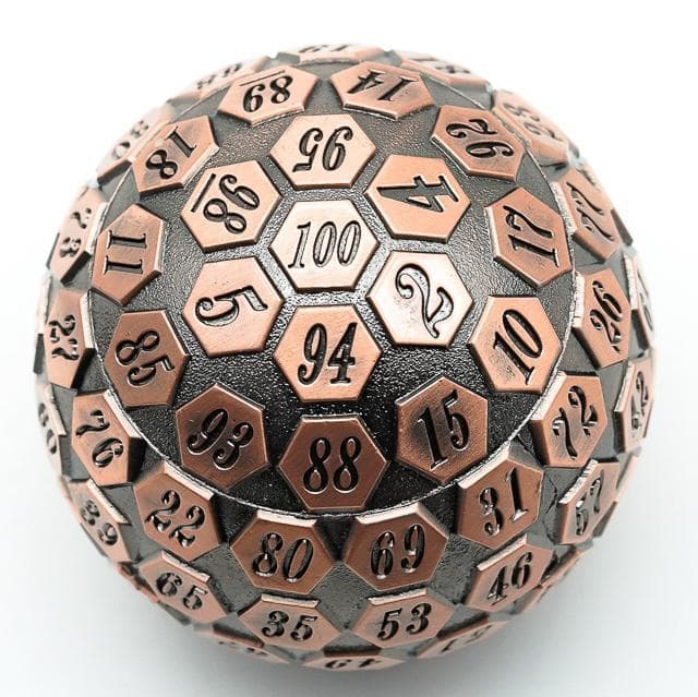 Metal Dice | d100 "Ancient" Copper Plated