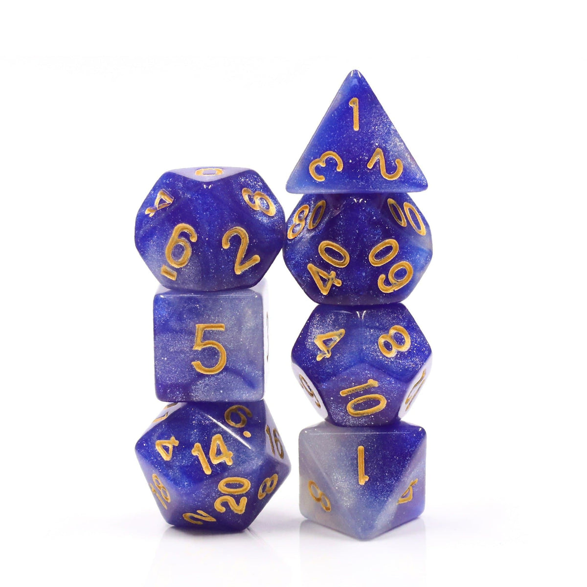 RPG Dice | "To Boldly Go" Gold Ink | Set of 7