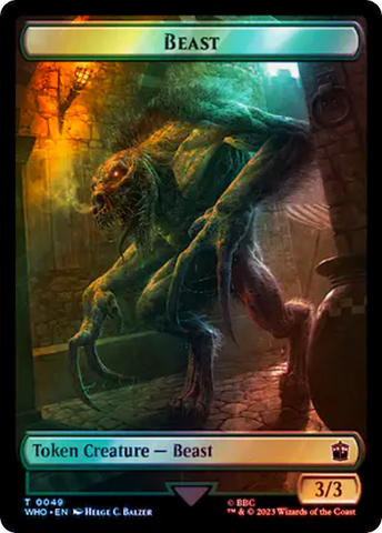 Copy // Beast Double-Sided Token (Surge Foil) [Doctor Who Tokens]