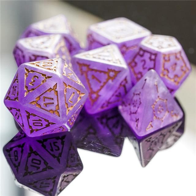 Large RPG Dice | "Chunky Castle" Purple | Set of 7