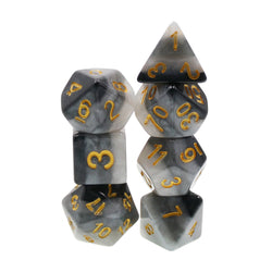 RPG Dice | "Graphite Sketch" Grey Gradient | Set of 7