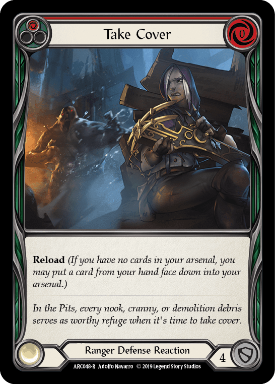 Take Cover (Red) [ARC048-R] (Arcane Rising)  1st Edition Rainbow Foil