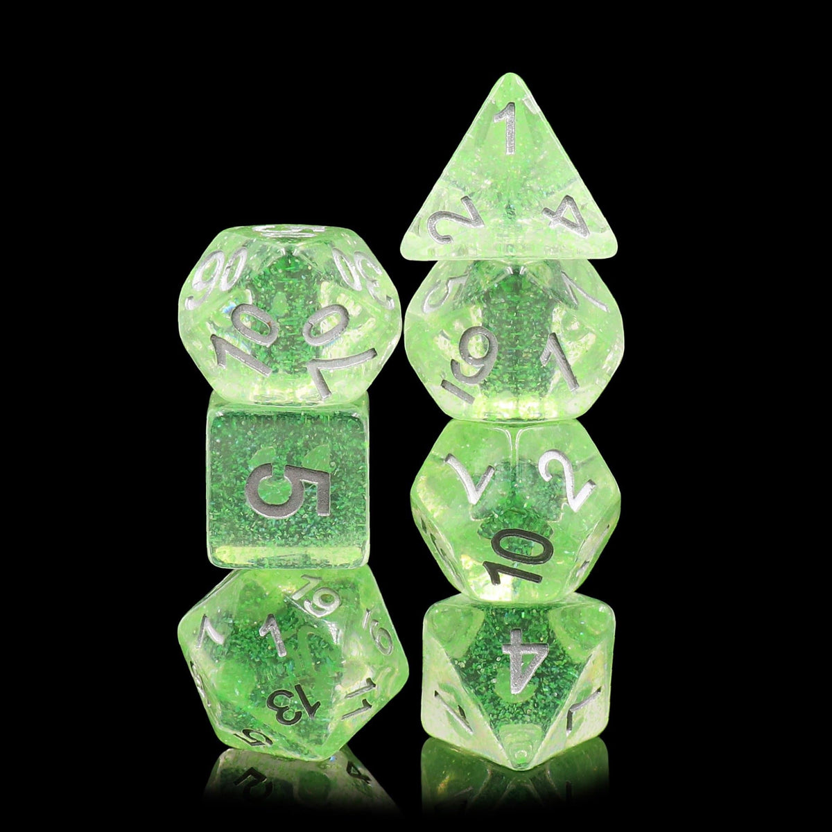 Polyhedral Dice Set | Acrylic | "Light Refreshment" | Set of 7 (D0152)