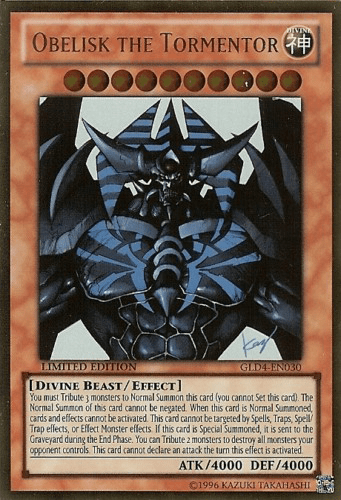 Obelisk the Tormentor [GLD4-EN030] Gold Rare