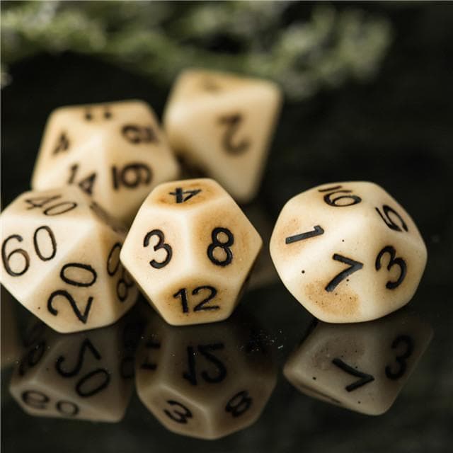Polyhedral Dice Set | Resin | "Hefty Stone" (Double-Weight) | Set of 7 (D0055)
