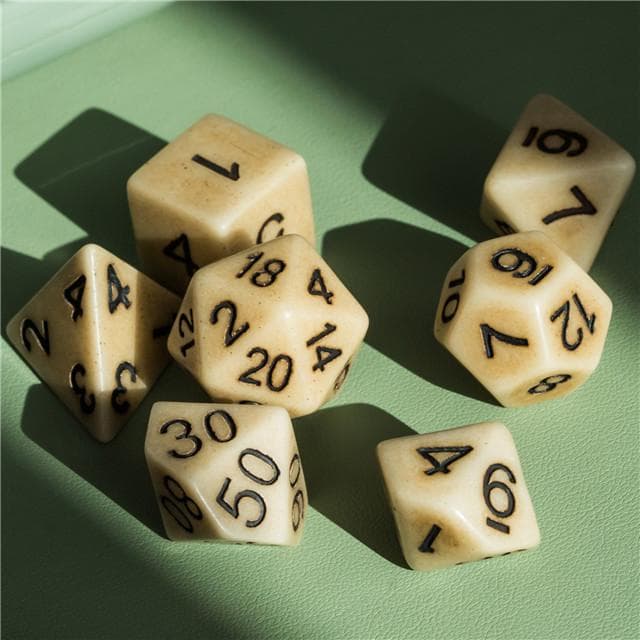 Polyhedral Dice Set | Resin | "Hefty Stone" (Double-Weight) | Set of 7 (D0055)