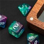 RPG Dice | "Aurora Thorns" White Ink | Set of 7