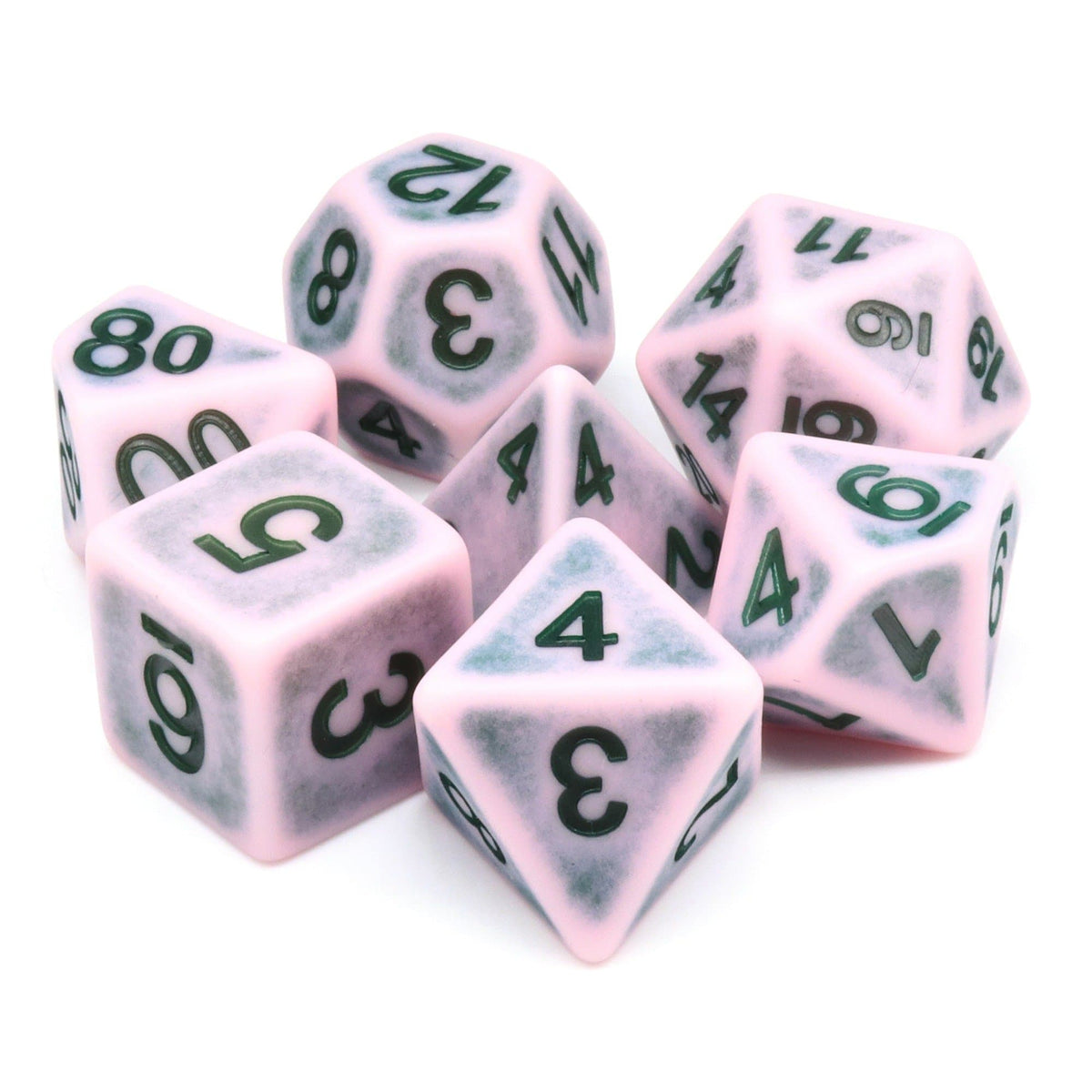 Polyhedral Dice Set | Acrylic | "Synthwave Pavement" | Set of 7 (D0139)