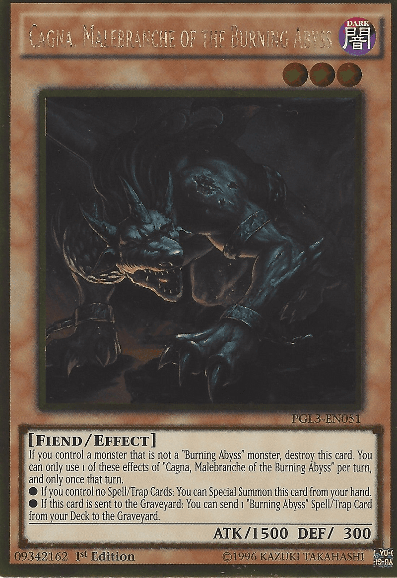 Cagna, Malebranche of the Burning Abyss [PGL3-EN051] Gold Rare