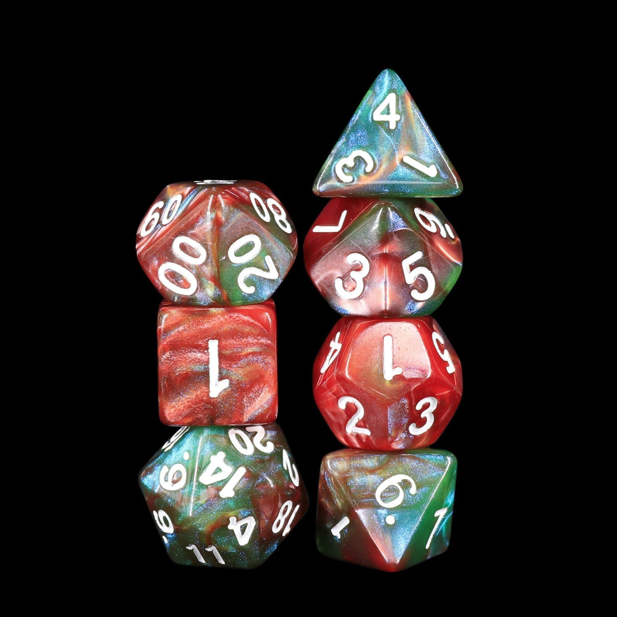 Polyhedral Dice Set | Acrylic | "Pandaemonium Revel" | Set of 7 (D0134)
