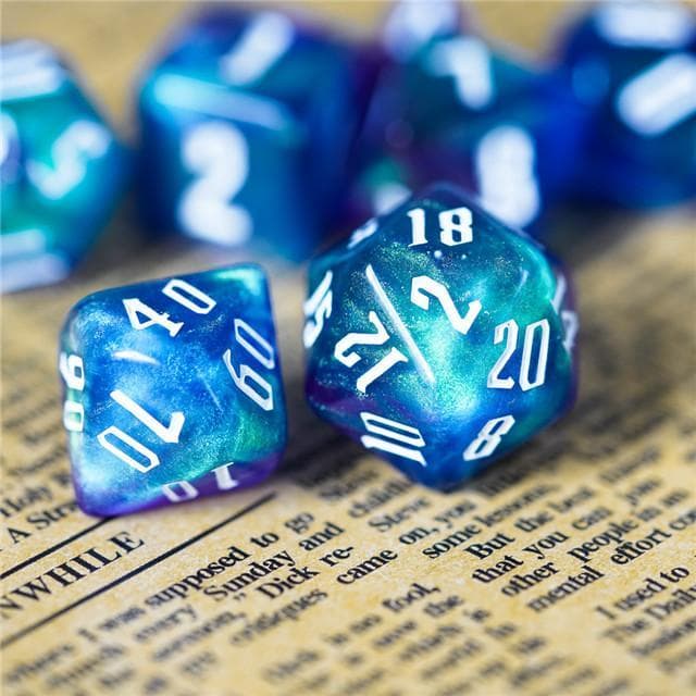 RPG Dice | "Neptune's Aura" | Set of 7